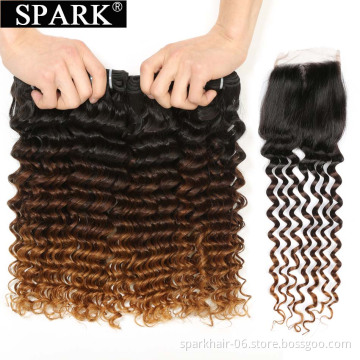spark Brazilian Loose Deep Curly Wave Hair Virgin Unprocessed Human Hair Bundles Brazilian Deep Wave Hair Weave Extensions